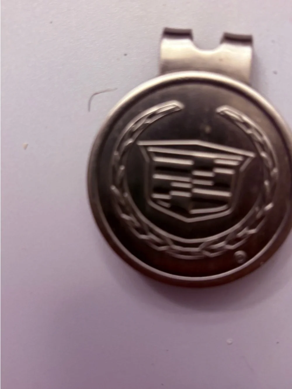 Cadillac lot vintage- Emblem Key Clip hood ornament, & hub cap